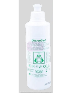 Gel per ultrasuoni di colore azzurro in flacone PE da 250...