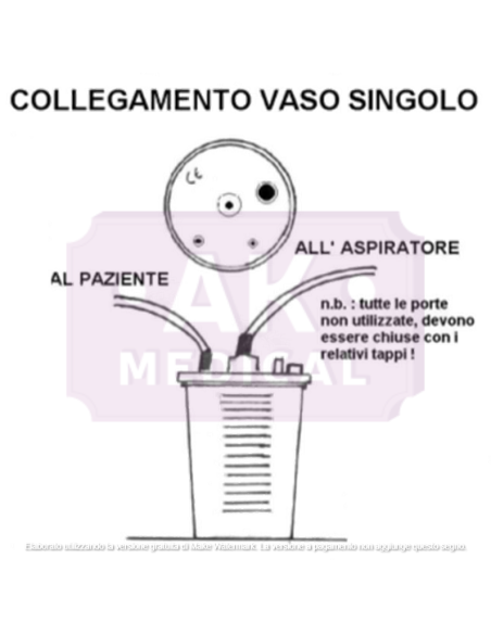 Vaso per aspirazione monouso non sterile,  da lt. 2