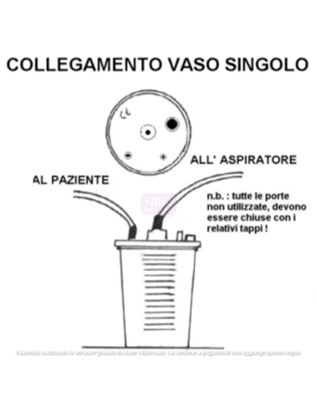 Vaso per aspirazione monouso da  2lt + tubo di collegamento da cm 140
