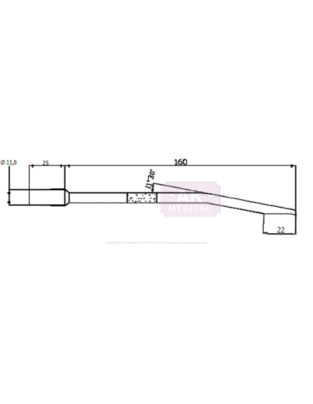Cannula rigida CURVA per aspirazione intrauterina, monouso sterile diam. 9 mm